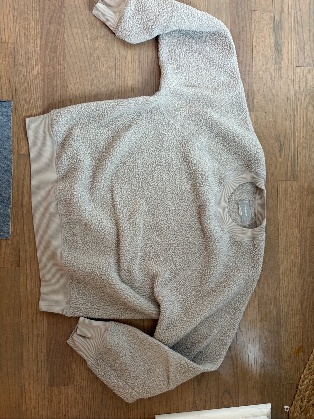 Everlane Cream Sherpa Crewneck Sweater